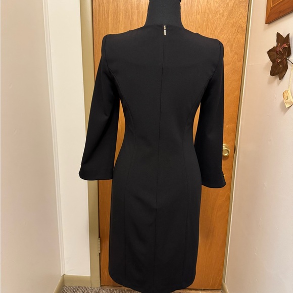 Sz 2 DKNY gold embellished long sleeve black dress new without tags - Picture 5 of 8